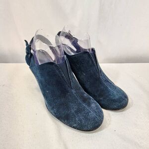 Aerosoles Heelrest Navy Suede Leather Sling Back Heel Shoes Women Size 8